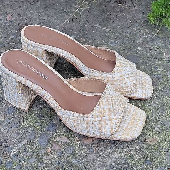 Jeffrey Campell Woven Block Heeled Sandals Size US 9 - Picture 1 of 10